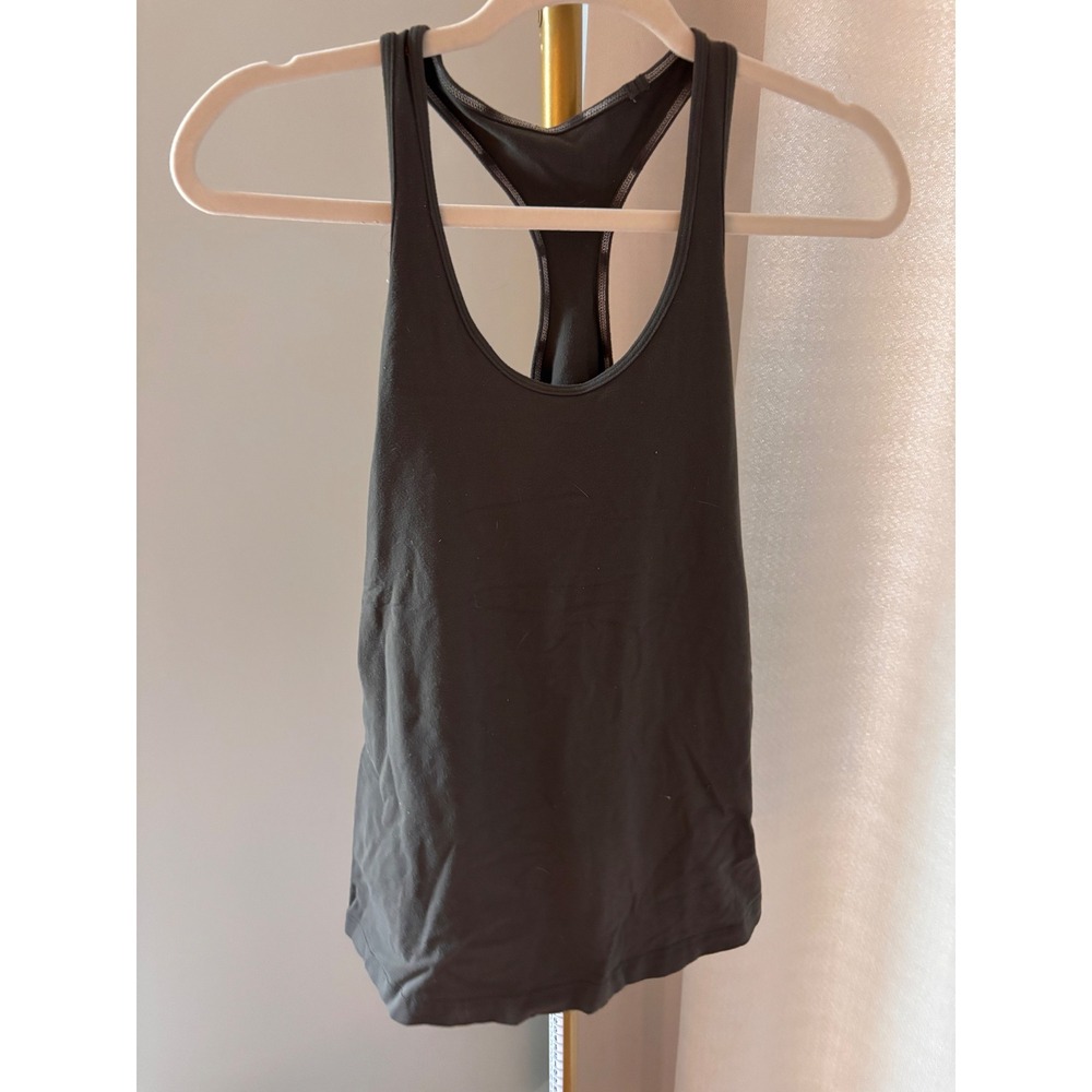 Lululemon Racerback Tank Top Dark Green Scoop Neck Activewear Slim Fit- sz4